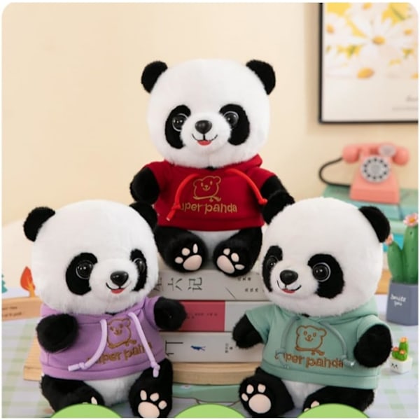 2 kpl Panda Pehmotyyny, Pehmeä Kawaii Panda Karhu Halityyny, Suloinen Eläin Täytetty Puristettava Lelu Stressin Lievitykseen, Rentoutumiseen (Sininen Huivi) Blue Scarf