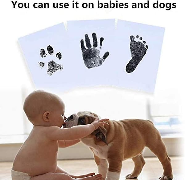 Baby Handavtryck Fotavtryck Bläckdyna Set Husdjurs Tassavtryck Bläckdyna Set 2-pack Medium Storlek (BT)