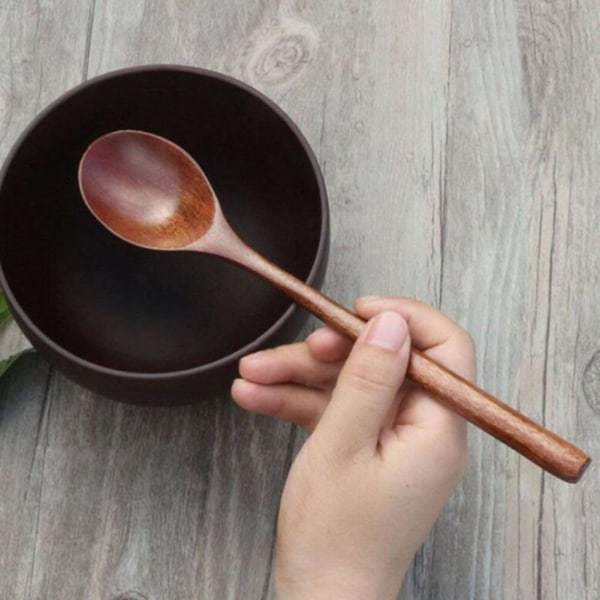 6 st koreansk stil långhandtag restaurang för soppa träsked omrörning picknick