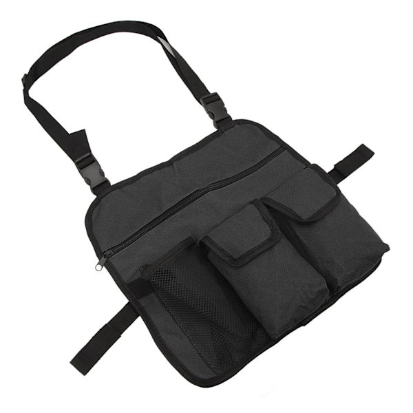 Strandstol Armlenestolveske 600D Oxford Stoff Multifunksjonell Utendørs Stol Organizer for Camping Svart