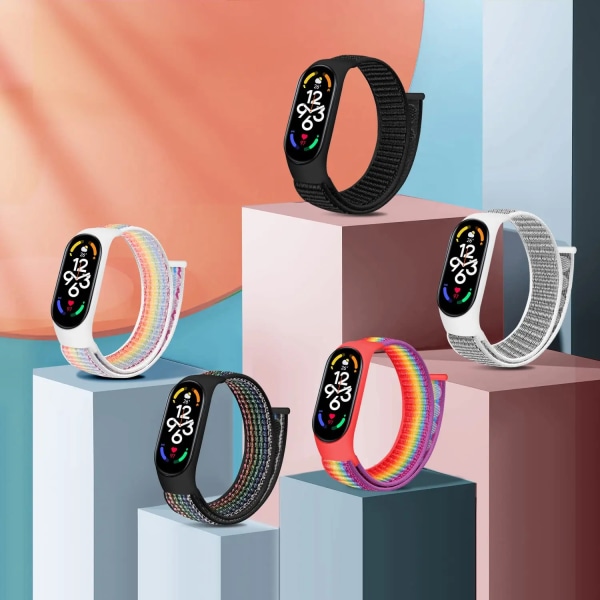 Nylon Mi Band 4 5 6 Remstropp Erstatning Myk Justerbar Rem Pulsera Correa For Xiaomi Mi Band 3 4 5 6 7 Armbånd Azure 2 Azure 24 Mi Band 3 4 5 6 7