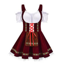 Oktoberfest Bayersk Dirndl Klänning för Kvinnor, Plus Size Öl-Flicka Kostym för Halloweenfest Style 4 S
