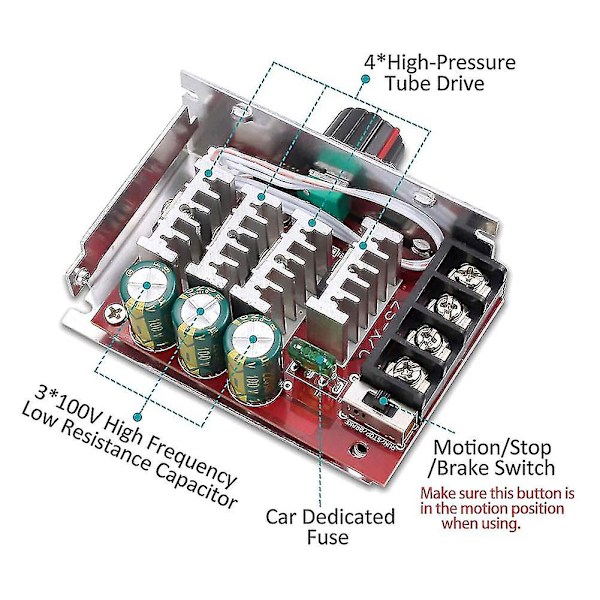7-70v 30a Pwm Dc Motorhastighedsregulator Afbryderkontrol 12v 24v 36v 48v Med 30 Amp Sikring