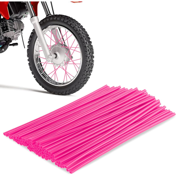 72 stk egerbeskyttelse egerhudbeskyttelsesindpakninger fælgindpakninger til universel motorcykel motocross dirtbikes cykel Pink
