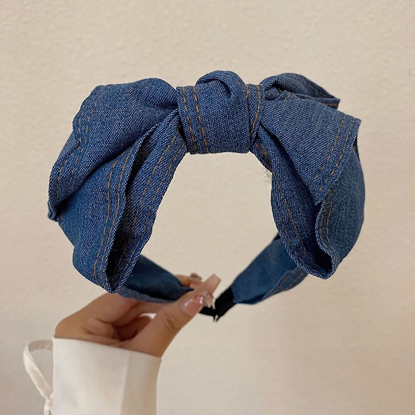 Fransk sløjfe hårbånd Krydsbundet hårbånd LYST DENIM LYST Light denim Light denim