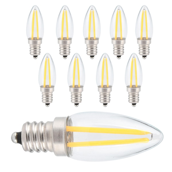 10 stk E12 Lange Filament Små LED Pærer Dæmpbar Pære 1,5W AC110V til Hjembelysning 0.1