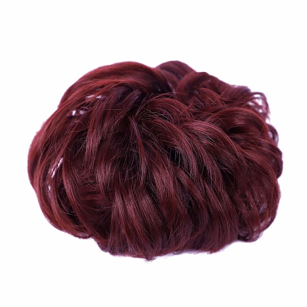 1 st Slouchy Hårtofs Hårtvinning Krullvågig Slouchy Syntetisk Chignon för Kvinnor Uppstylad Håraccessoar Dark Wine##