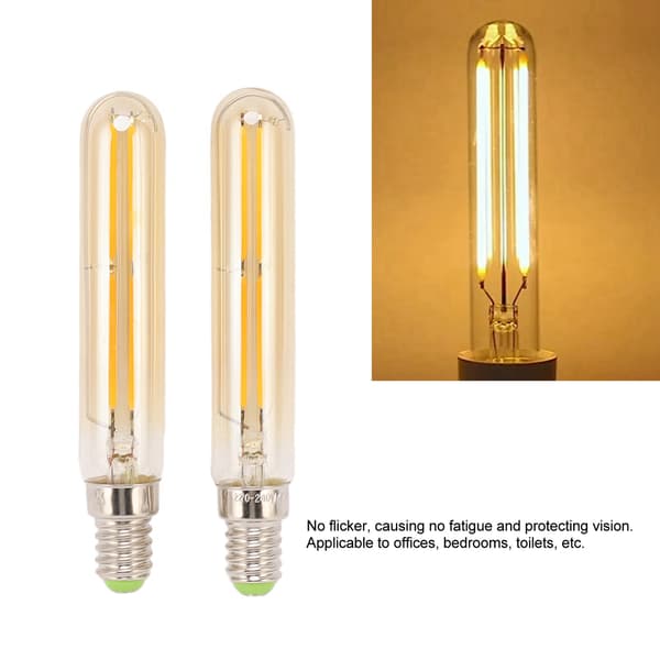 2 stk LED rørlampe 4W E14 2300K Rørformet pære T20x120 220‑240V til belysning
