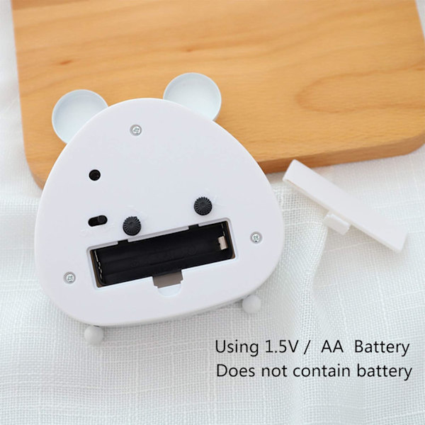 Väckarklocka för barn, analog väckarklocka, Panda Mini Tickless väckarklocka med högt larm, batteri