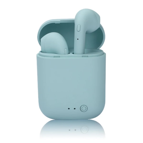 Original TWS I12 Macaron Trådløs Bluetooth Headset Matt Sport Binaural Ørepropper Trådløse Hodetelefoner Bluetooth Hodetelefoner Blue