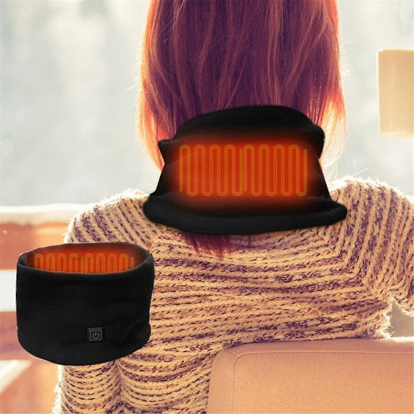 Vinter Elektrisk Oppvarmet Skjerf Skjerf USB Oppladbar Nakkevarmer 3 Hastighetsjustering Fleece Skjerf for Sykling Ski