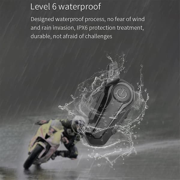 st Bluetooth Intercom Motorcykel Halvhjälm Bluetooth Headset för 2 Förare Intercomunicador Wirel-WELLNGS[qb]