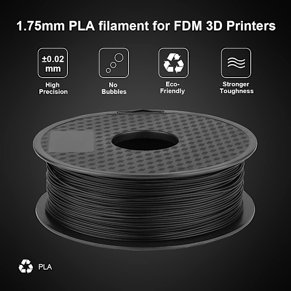 3D-skrivarfilament PLA 1,75 mm 1 kg spole, 3D-utskriftsfilamentmatta