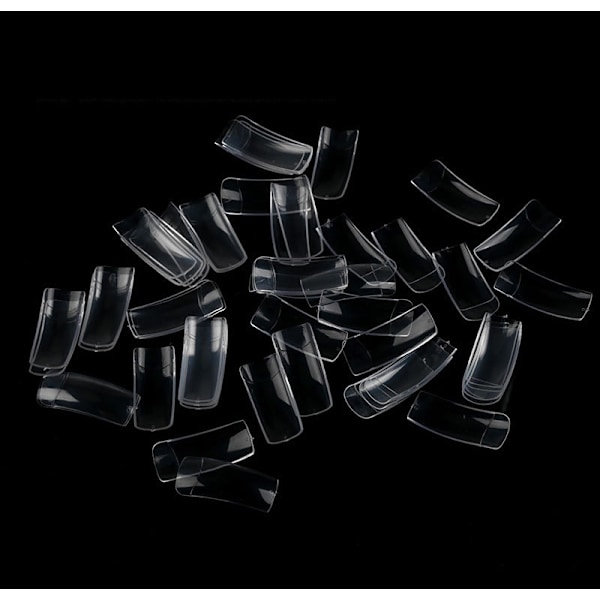 100/500 stk Negle Halvfransk Falske Negletips Akryl UV Gel Manicure Ti 100pcs Transparent