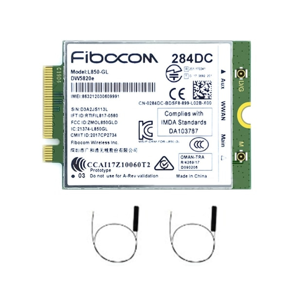 DW5820e L850-GL L850 DW5820 LTE 4G-kortmodul 0284DC 284DC för Dell bärbar dator 3540 5400 nätverksadapter