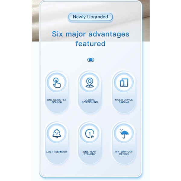 Djurhalsband locator katt och valp anti-förlorad tracker Apple Android universal/blå blue Android Apple