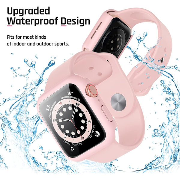 Vedenkestävä kotelo Apple Watch Series 8 -sarjalle, vaaleanpunainen Pink 45mm