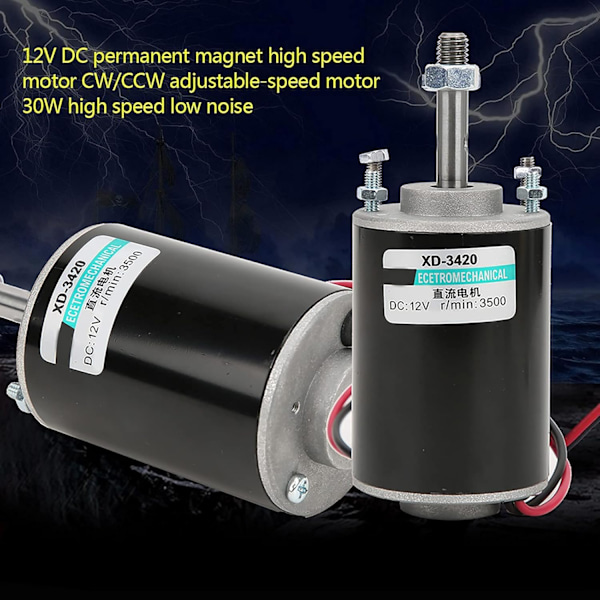 12V motor, kraftig 12V motor (12V 3500 rpm), højt drejningsmoment DC motor