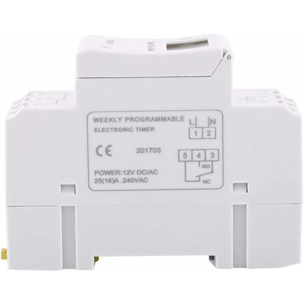 Digital programmerbar timer LCD-skærm ugentlig programmerbar tidsforsinkelsesrelæ 16 til og 16 fra timer (12V)