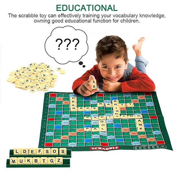 Bärbar Scrabble brädspel Familj Barn Vuxna Pedagogisk