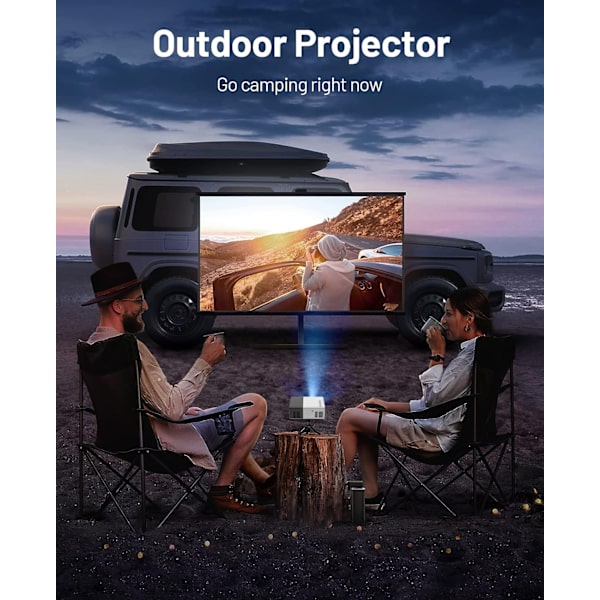 Minikokoinen projektori, LED-mobiilivideoprojektori Full HD -kotiteatteri, ulkokäyttöön