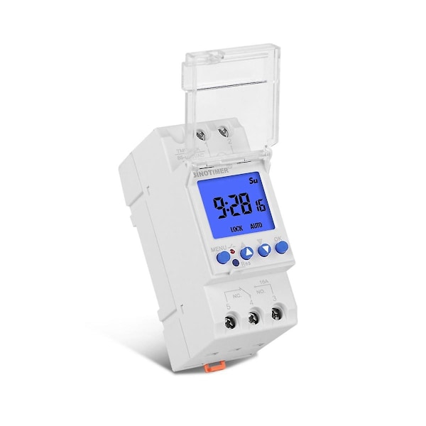 Tm928ak Smart Skjerm Display Utskiftbart Batteri Skinne Timer Bryter Bakgrunnsbelysning 85-265V 16A