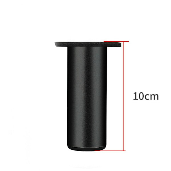 4 st/set Möbelben i metall Svart 10CM Svart Black 10 cm