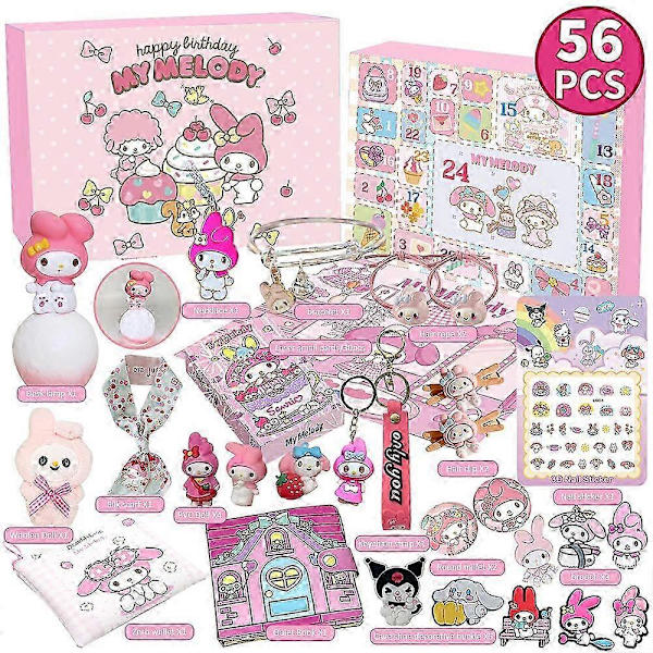 Kuromi My Melody Cinnamoroll Sanrio - Joulukalenteri 2024 - Leikkikalut ja Tarvikkeet - Joulukuun Laskentakalenteri - Lapsille My Melody