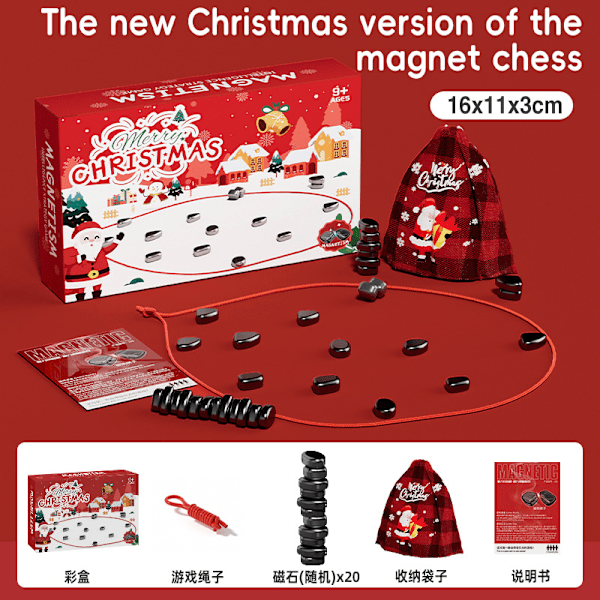 2024 New Christmas 2-Player Party Board Game Magnetic Chess Game Enjoy Family Time Travel Fun Games Strategy Game Christmas Gift [L]