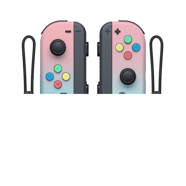 Nintendo Switch Kontroller Joycon Trådløs Bluetooth Spillkontroller Fjernvekkelse med Lanyard Støtte Fitness Pink green gradient