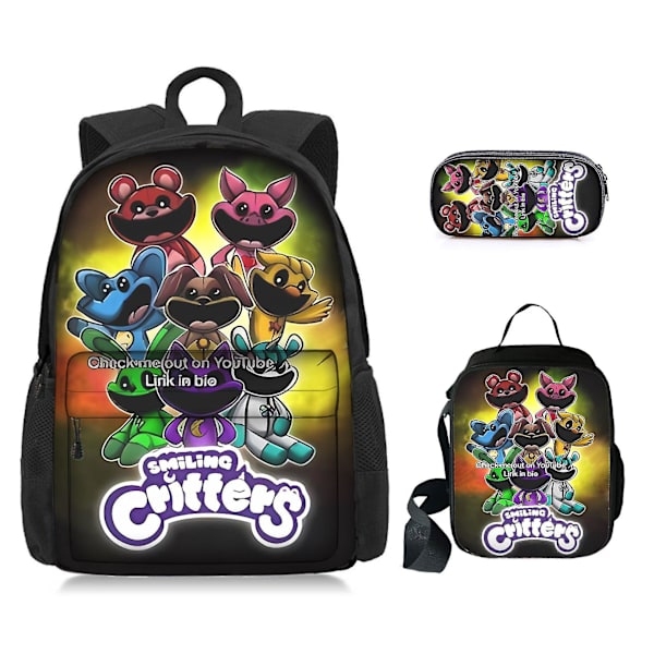 Ny Poppy's Playtime Kapittel 3 Smilende Critters Trykt Ryggsekk i Tre p Style 3