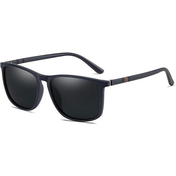 SunShadeX/Designer-001-Aurinkolasit-1-Vintage Neliö: Polarisoitu, UV400 Suoja, Unisex Dark Blue Frame