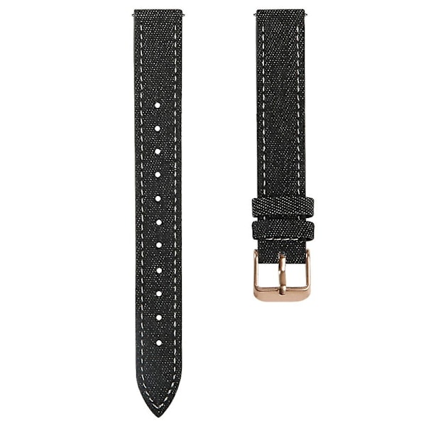 Læderrem i linned til Garmin Lily 2, justerbar, udskiftningsrem Black