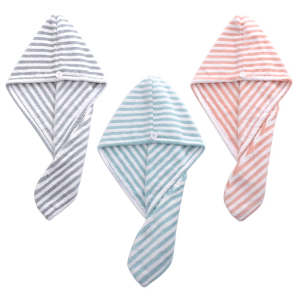 3-pack microfiber hair towel wrap