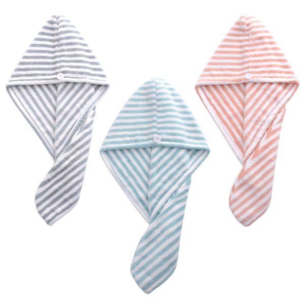 3-pakning mikrofiber hårhåndkle