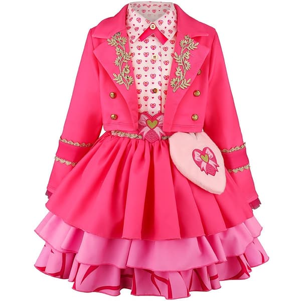 Flickor Rosa Prinsessdräkt Set med Väska, Halloween Performance Outfit för Barn 3-8 År 150cm