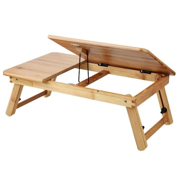 HURRISE Sammenleggbar bambus seng brett bærbar sammenleggbar tre bambus CompuLaptop bord seng sofa skrivebord datamaskin stativ