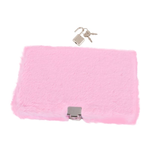 Faux pels notesbog rejsegave til piger notesbog plys dagbog sød pink notesbog holdbar plys bog magasin journal med lås dyr
