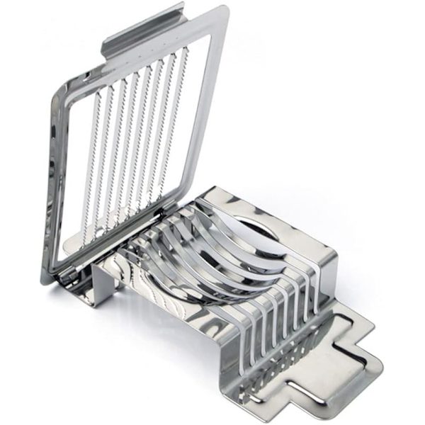 Æg Skærer Heavy Duty Æg Cutter Multi-Funktion Splitter Skærer Rustfrit Stål Tråd Æg Skærer Svampe Tomat Skæring Æg Skærer Sølv Æg Cutter