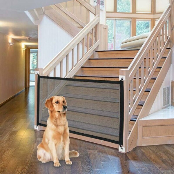 Retractable dog protection gate, retractable pet gate, pet gate, dog gate, stair dog gate, magic dog gate 110 75 cm