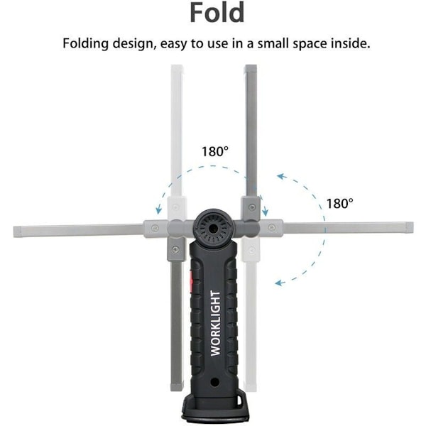 Uppladdningsbar magnetisk COB + LED ficklampa, flexibel inspektionslampa