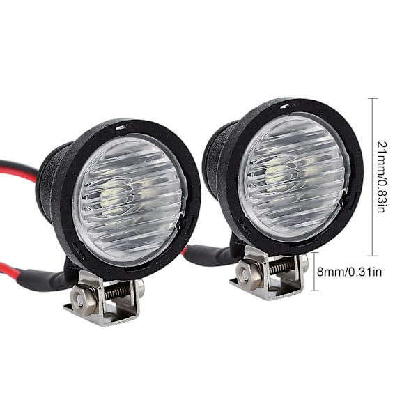 Injora Led-valo kirkas ajovalo valonheitin 1/10 Rc-ryömintäautolle Trx4 Trx6 Axial Scx10 90046 Wraith Rr10 Vs4-10 Redcat Gen8 Round 2LED