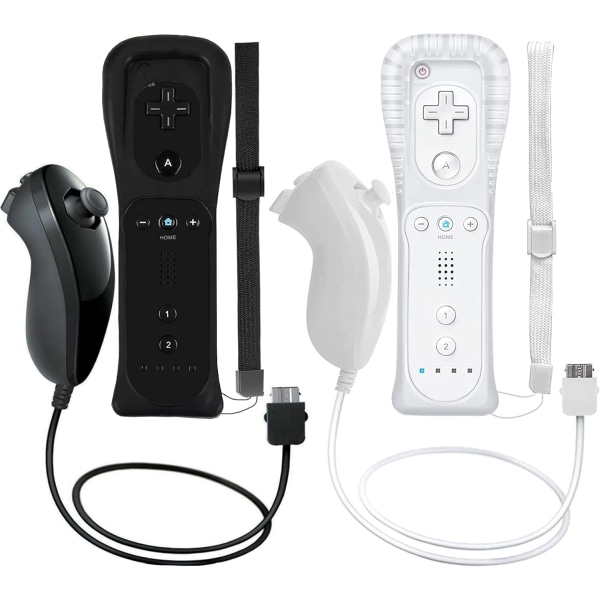 2-pack trådlös handkontroll och Nunchuck för Wii och Wii U-konsol - WELLNGS