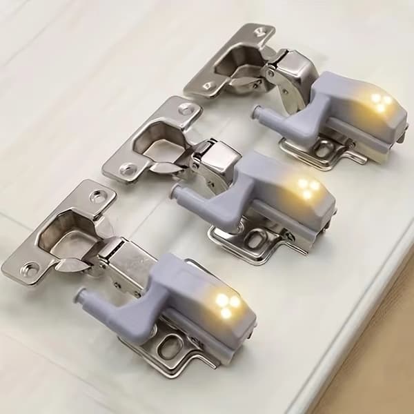9-pak hængslede LED-sensorlys - Smarte berøringssensor kabinetslys, egnet til køkkenskabe og garderober, batteridrevet warm light