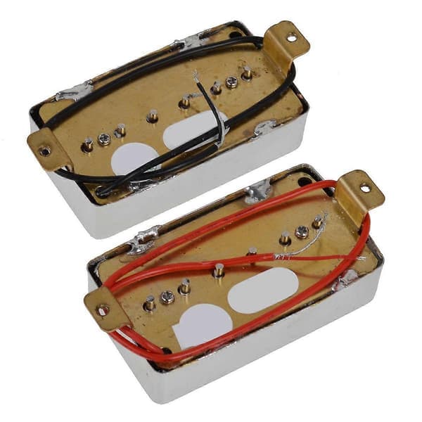 P90 Elektrisk Gitarr Pickup Humbucker Storlek Single Coil Pickup Hals och Stall Gitarrdelar och Tillbehör Silverblack