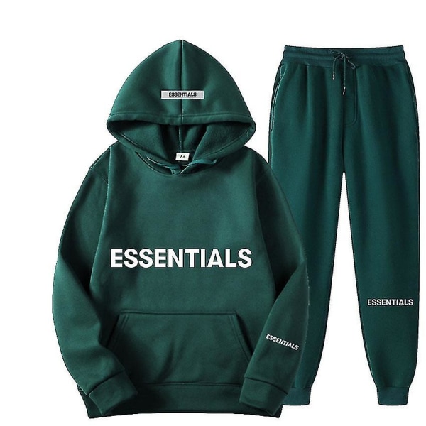 Lanhu Essen-tials Huppari Fear Of God Kirjain Haara Linja Huppari Unisex Vihreä Green 3XL