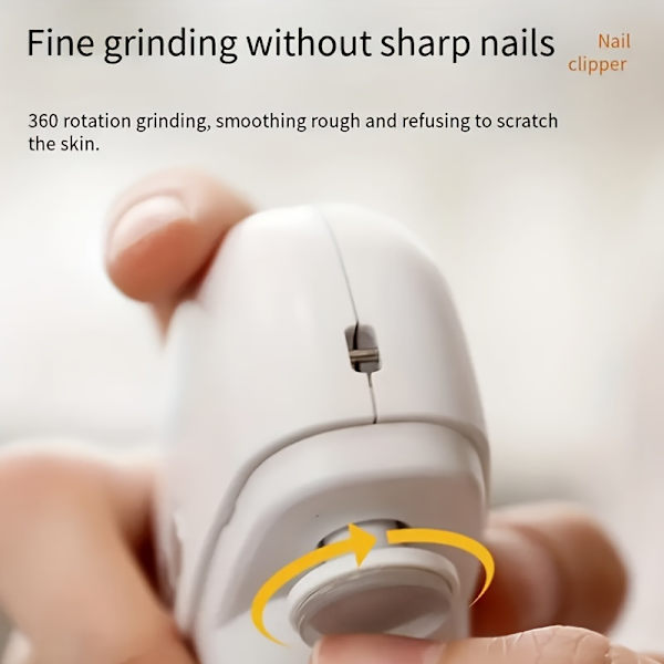 Smart elektrisk nagelklippare med anti-kläm, nagelpolering, belysning och slipfunktioner pink