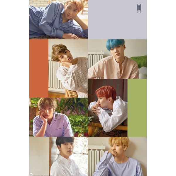 K-POP - BTS Grupp Collage{bt} multifärg multicolor