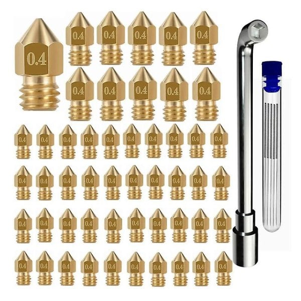 56 st 3d-skrivarmunstycken Mk8-munstycken 0,4 mm mässing 3d-skrivarmunstycken för -8 / -10 / 3 / 3 V2/ 3s