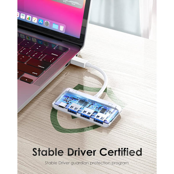 4 i 1 USB C-hubb med typ C och 3 x USB 3.0-portar